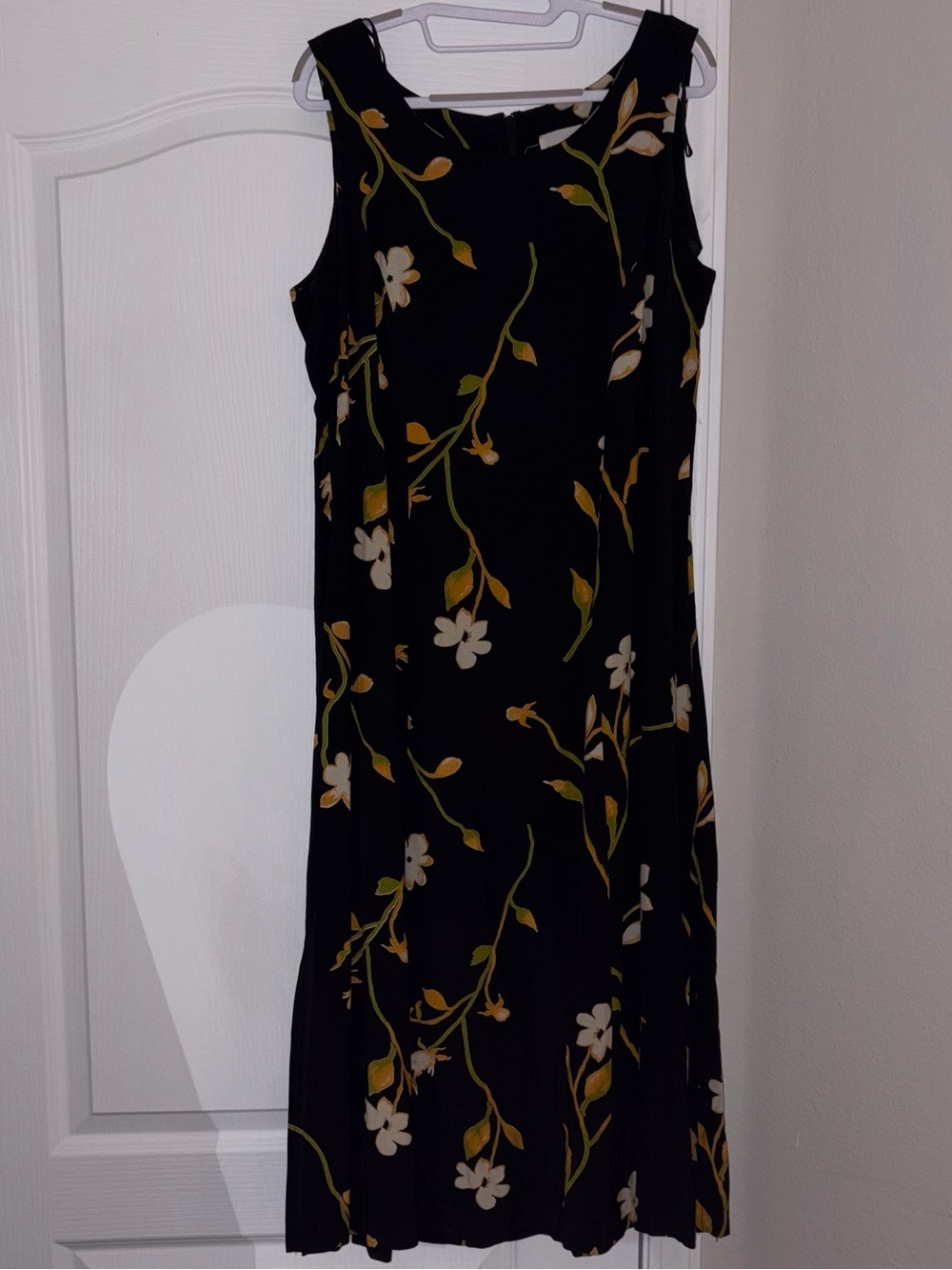 Vintage Studio I Black Floral Sleeveless Midi Dress Size 14